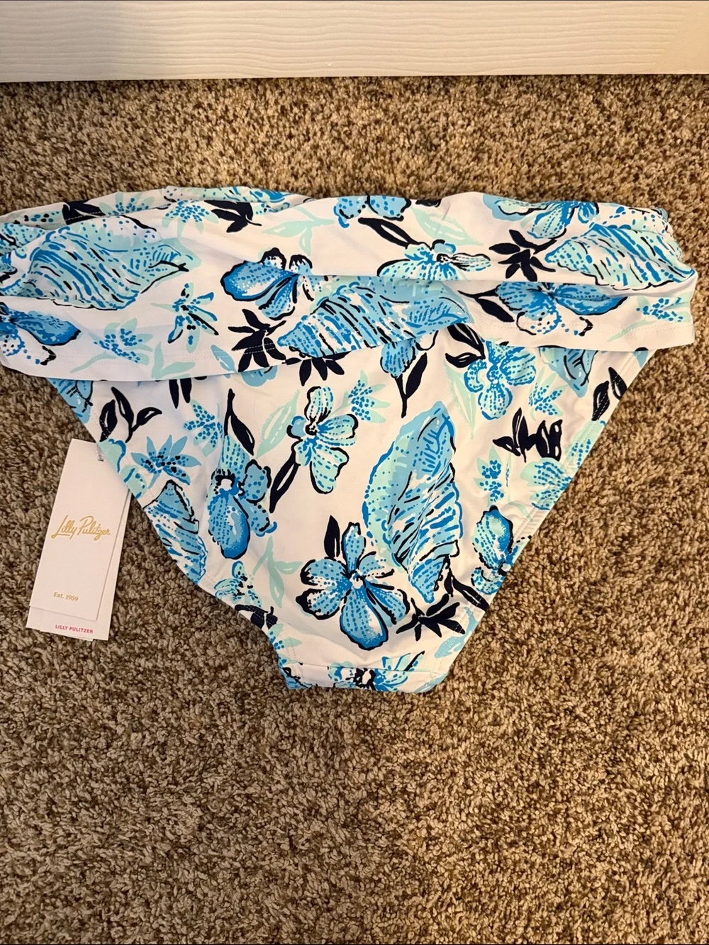 Brand New Lilly Pulitzer Blue Floral Bikini Bottoms